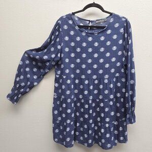 Zanzea Dress Womens 2XL Boho Tunic Long Sleeve Layered Casual Polka Dot